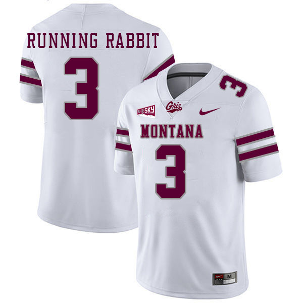 Montana Grizzlies #3 Tommy Running Rabbit College Football Jerseys Stitched Sale-White